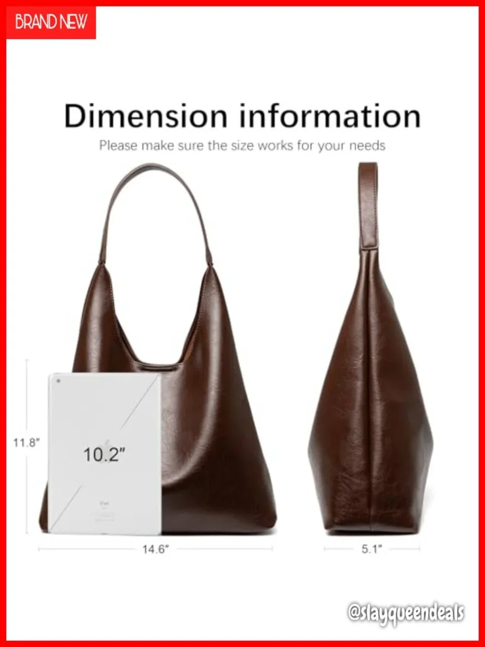 Large Faux Leather Hobo Tote Bag Shoulder Bag with Detachable Pouch Work Casual